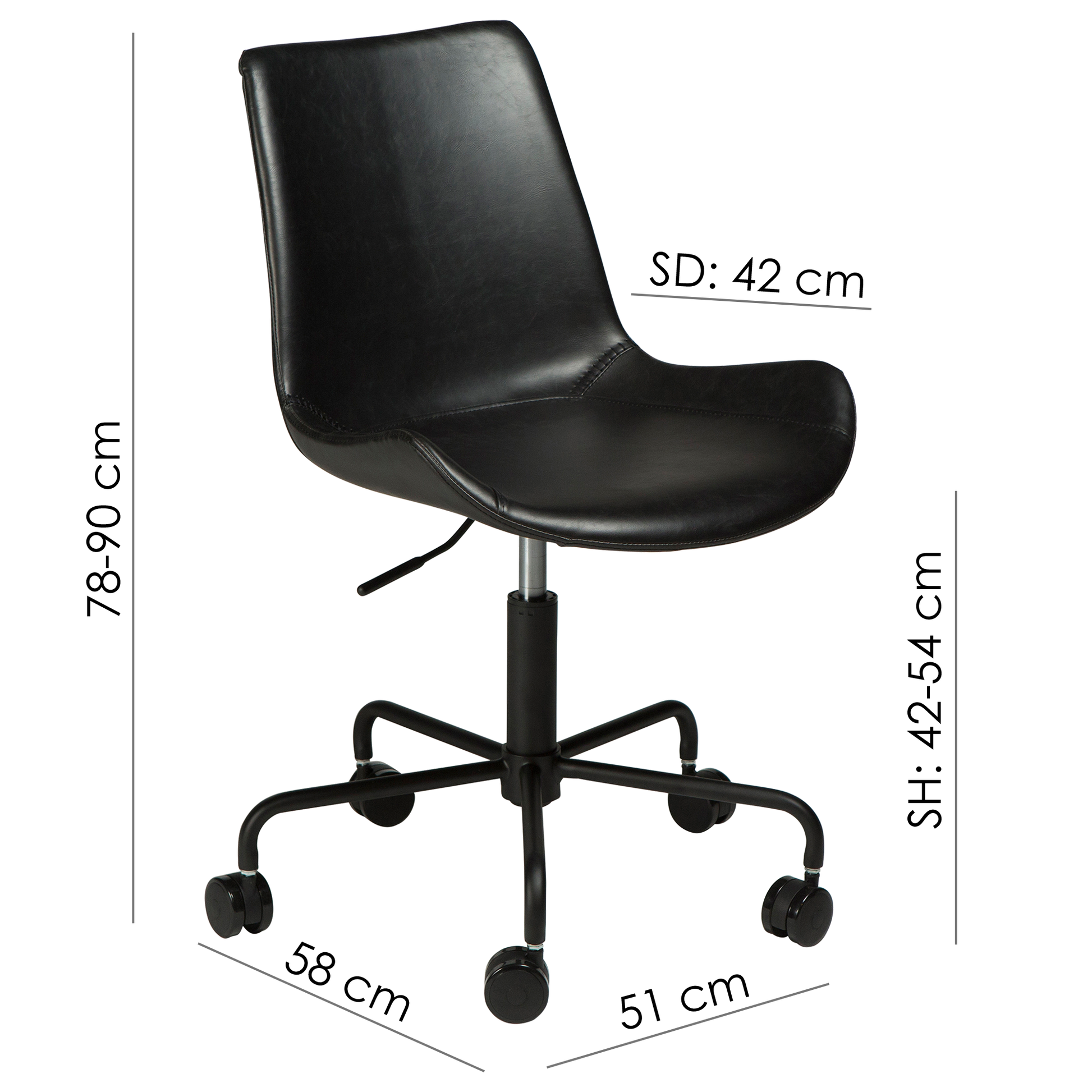 [var:Bezug=Vintage hellbraunes Kunstleder mit schwarzem Sockel] HYPE Bürostuhl