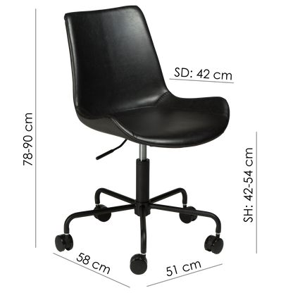 [var:Bezug=Vintage hellbraunes Kunstleder mit schwarzem Sockel] HYPE Bürostuhl