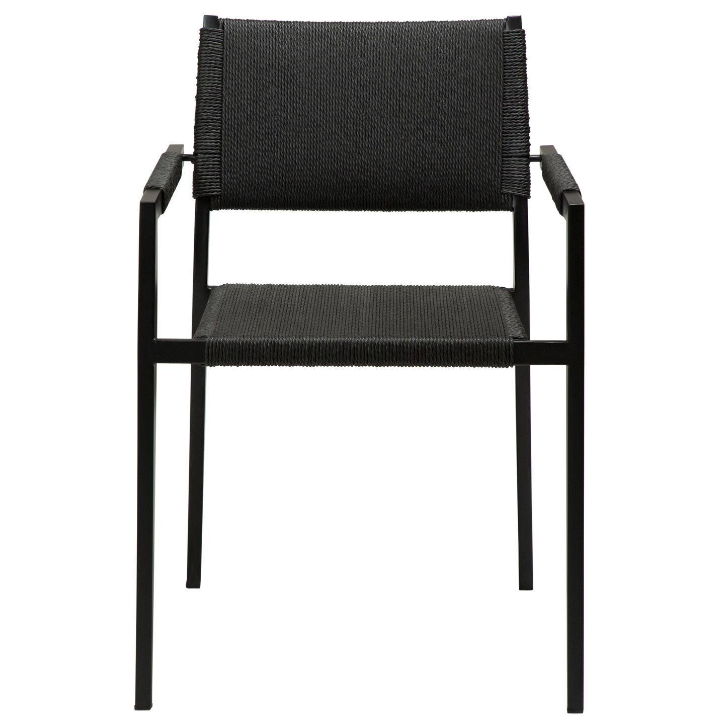 [var:Bezug=Schwarzes Papierseil mit schwarzen Metallbeinen] LOOP Sessel