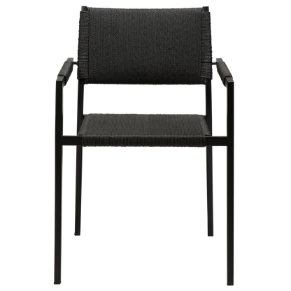 [var:Bezug=Schwarzes Papierseil mit schwarzen Metallbeinen] LOOP Sessel