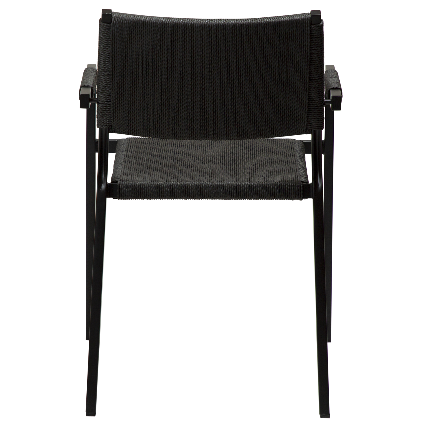 [var:Bezug=Schwarzes Papierseil mit schwarzen Metallbeinen] LOOP Sessel