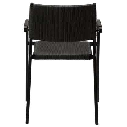 [var:Bezug=Schwarzes Papierseil mit schwarzen Metallbeinen] LOOP Sessel