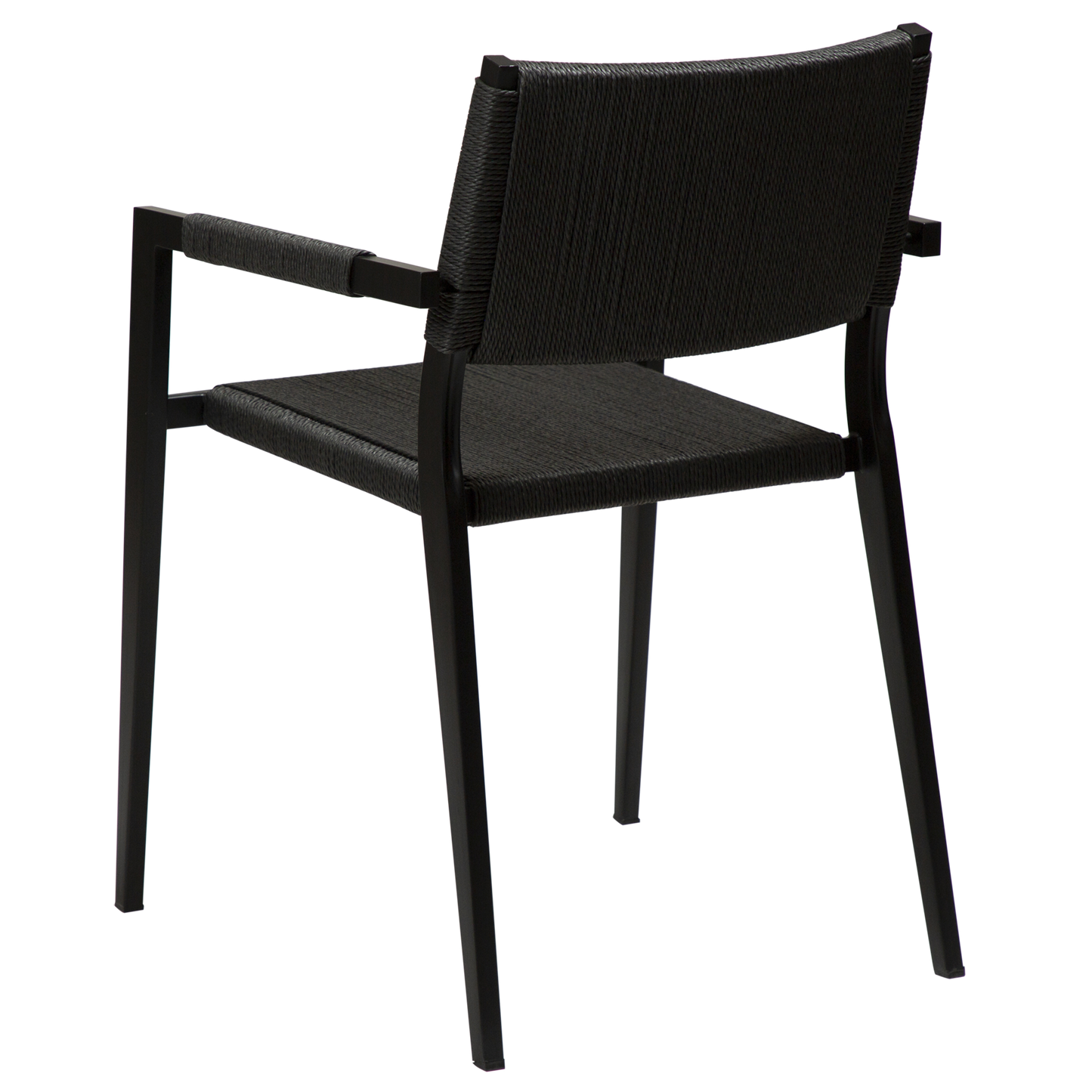 [var:Bezug=Schwarzes Papierseil mit schwarzen Metallbeinen] LOOP Sessel