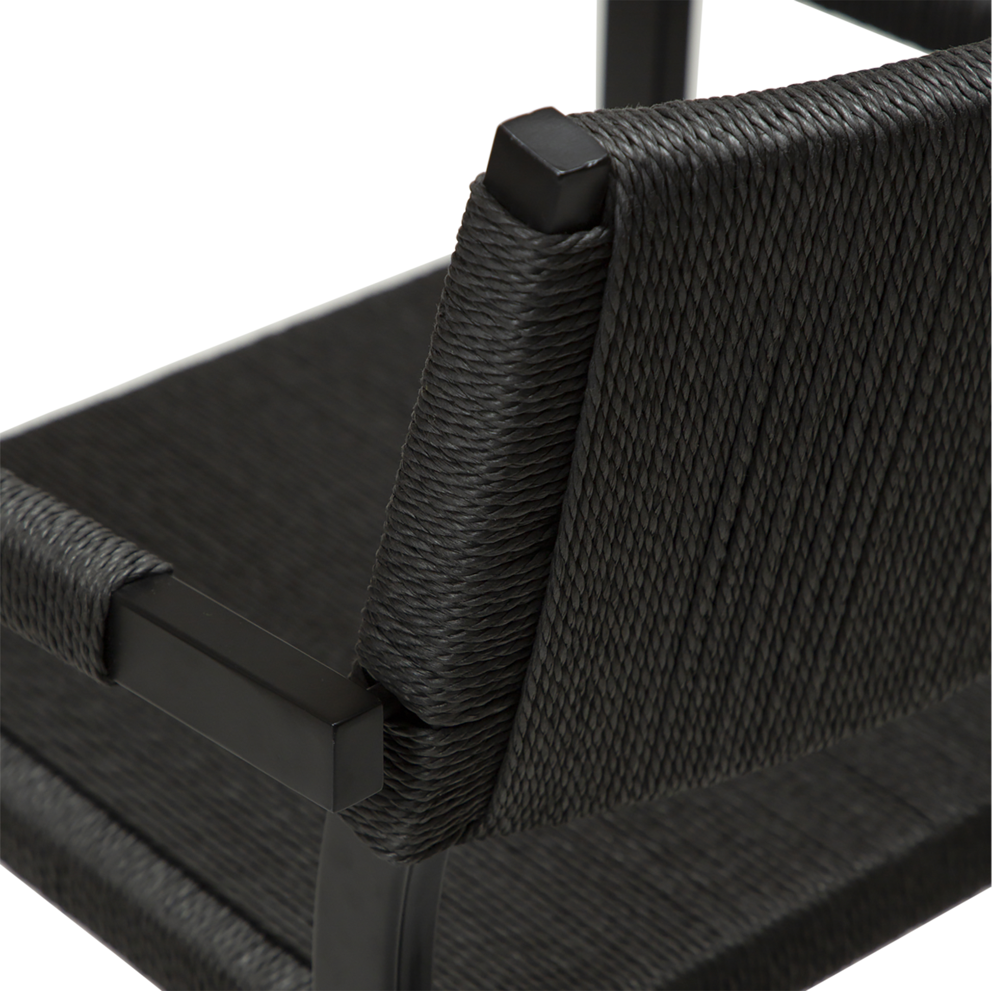 [var:Bezug=Schwarzes Papierseil mit schwarzen Metallbeinen] LOOP Sessel