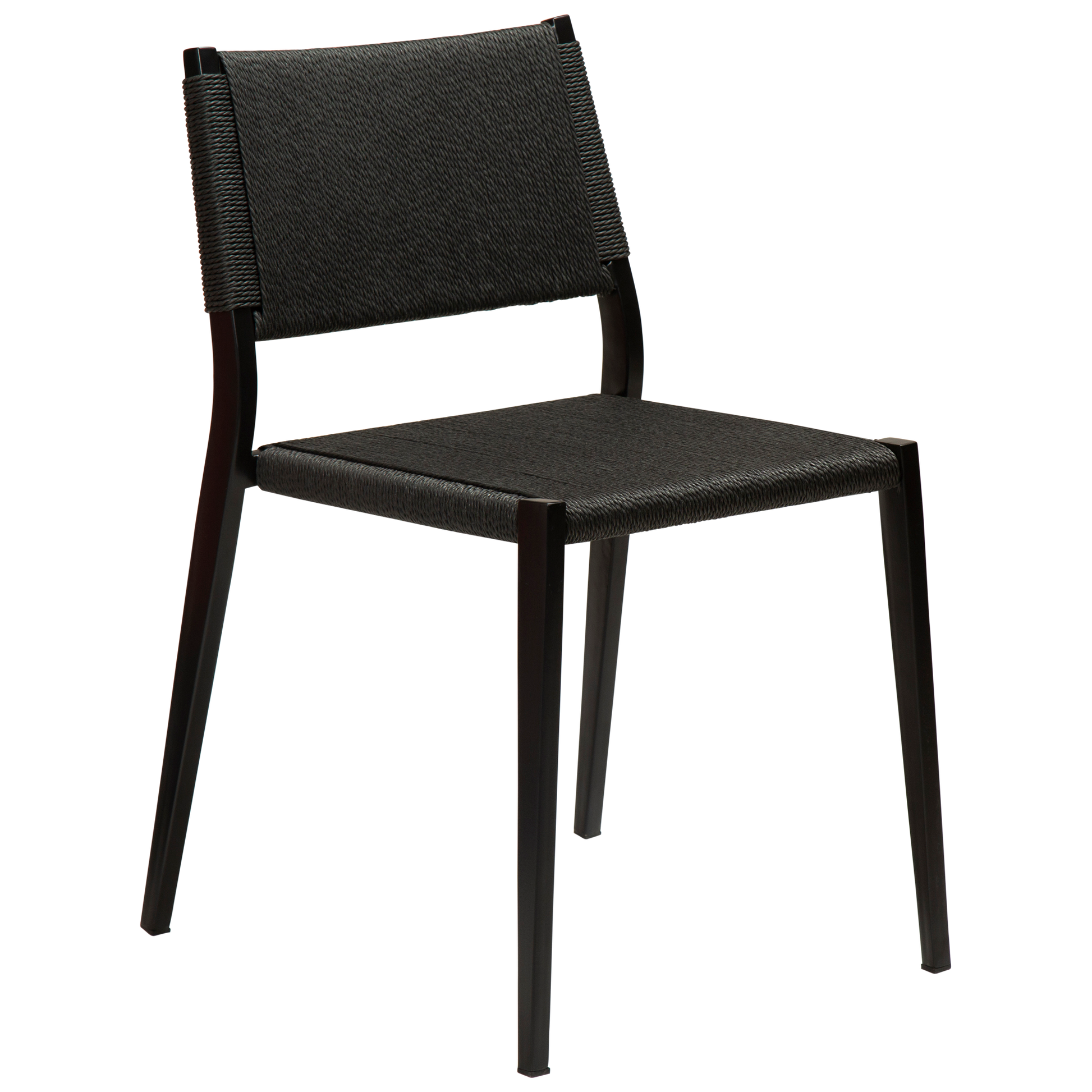 [var:Bezug=Schwarzes Papierseil mit schwarzen Beinen] LOOP Stuhl