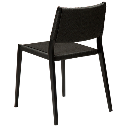 [var:Bezug=Schwarzes Papierseil mit schwarzen Beinen] LOOP Stuhl