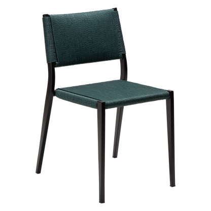 [var:Bezug=Grünes Giebel-Papierseil mit schwarzen Beinen] LOOP Stuhl