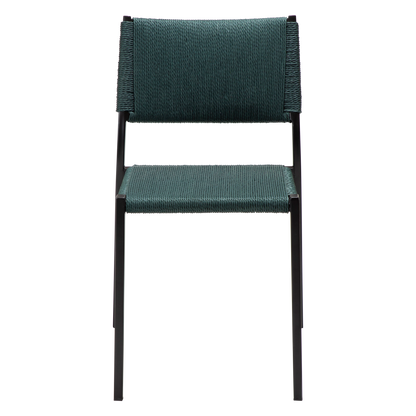 [var:Bezug=Grünes Giebel-Papierseil mit schwarzen Beinen] LOOP Stuhl