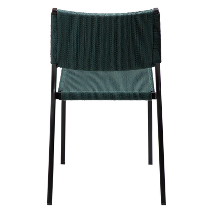 [var:Bezug=Grünes Giebel-Papierseil mit schwarzen Beinen] LOOP Stuhl