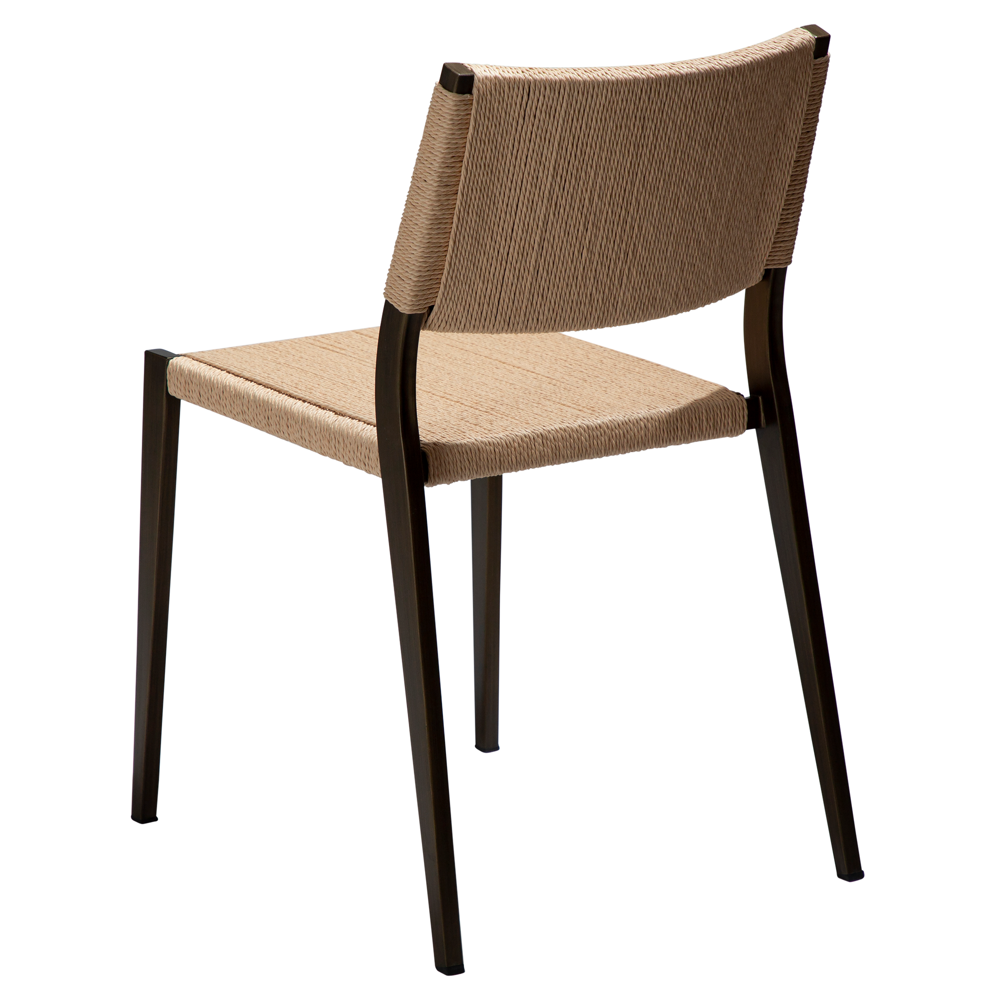 [var:Bezug=Natürlicher Papierdraht mit antiken Messingbeinen] LOOP Stuhl