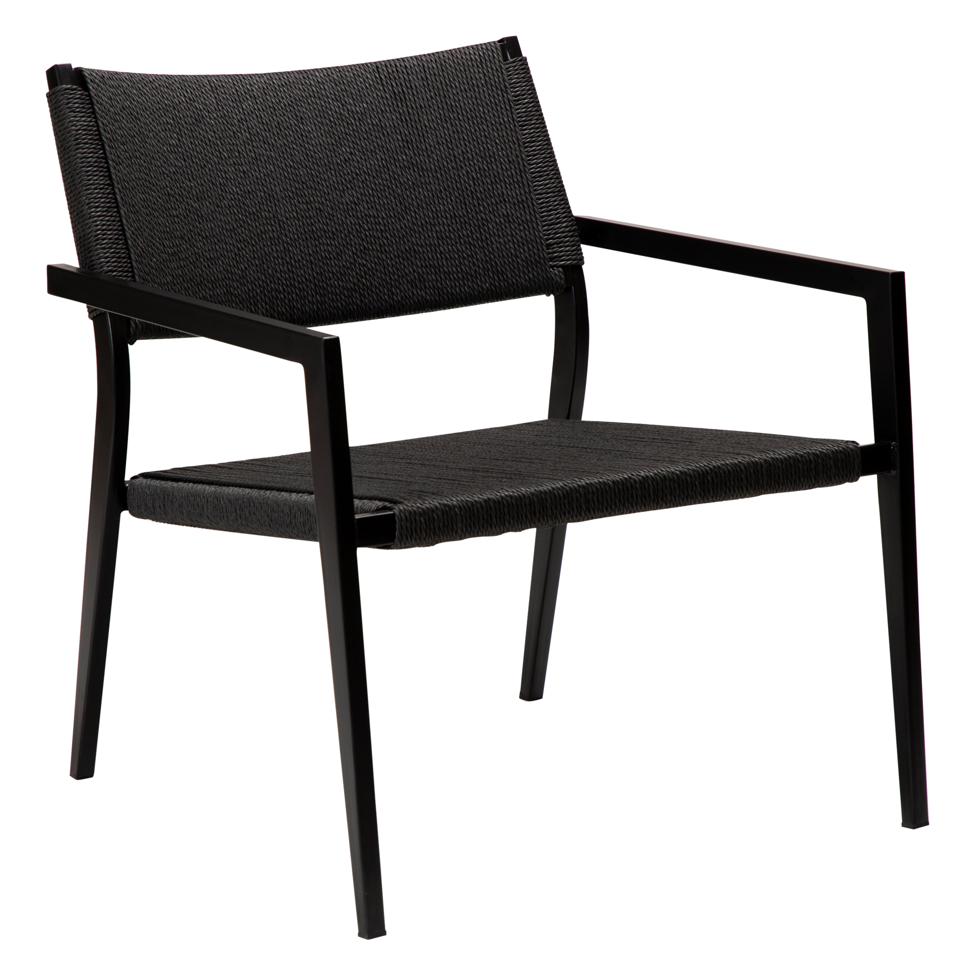 [var:Bezug=Schwarzer Papierdraht mit schwarzen Metallbeinen] LOOP Lounge-Sessel