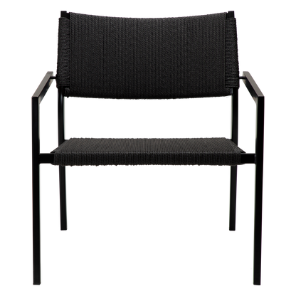 [var:Bezug=Schwarzer Papierdraht mit schwarzen Metallbeinen] LOOP Lounge-Sessel