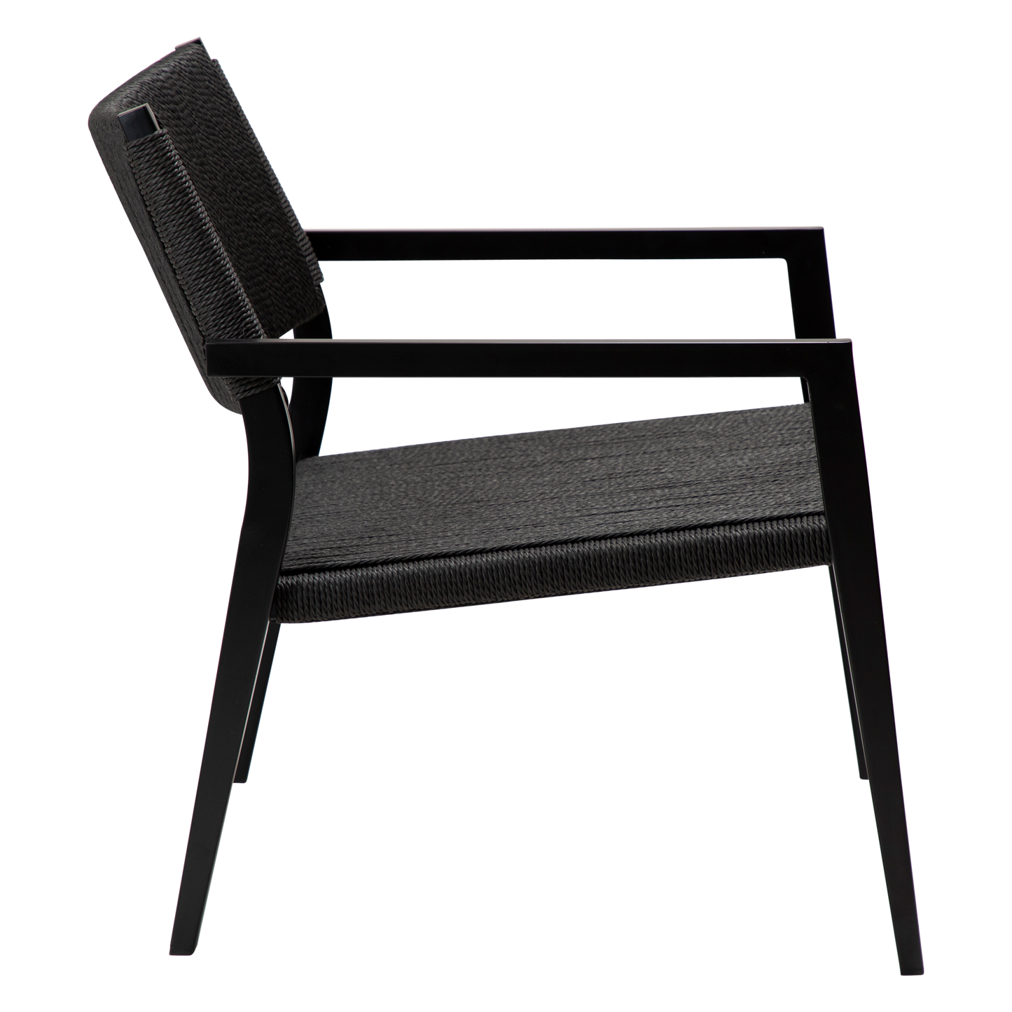 [var:Bezug=Schwarzer Papierdraht mit schwarzen Metallbeinen] LOOP Lounge-Sessel