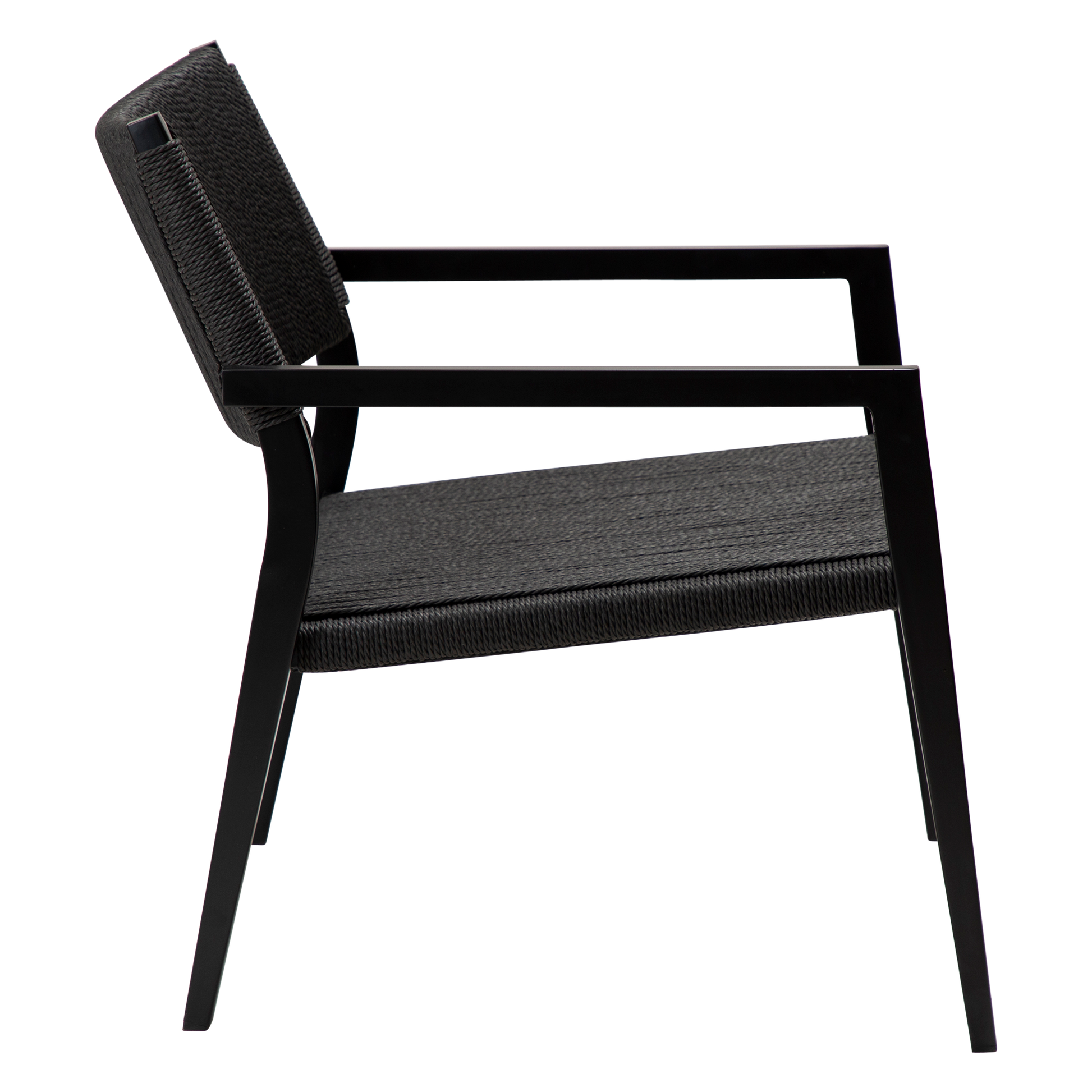 [var:Bezug=Schwarzer Papierdraht mit schwarzen Metallbeinen] LOOP Lounge-Sessel