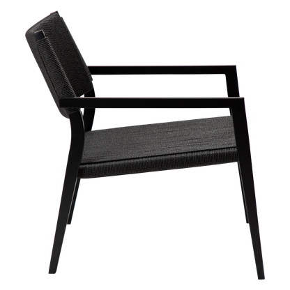 [var:Bezug=Schwarzer Papierdraht mit schwarzen Metallbeinen] LOOP Lounge-Sessel