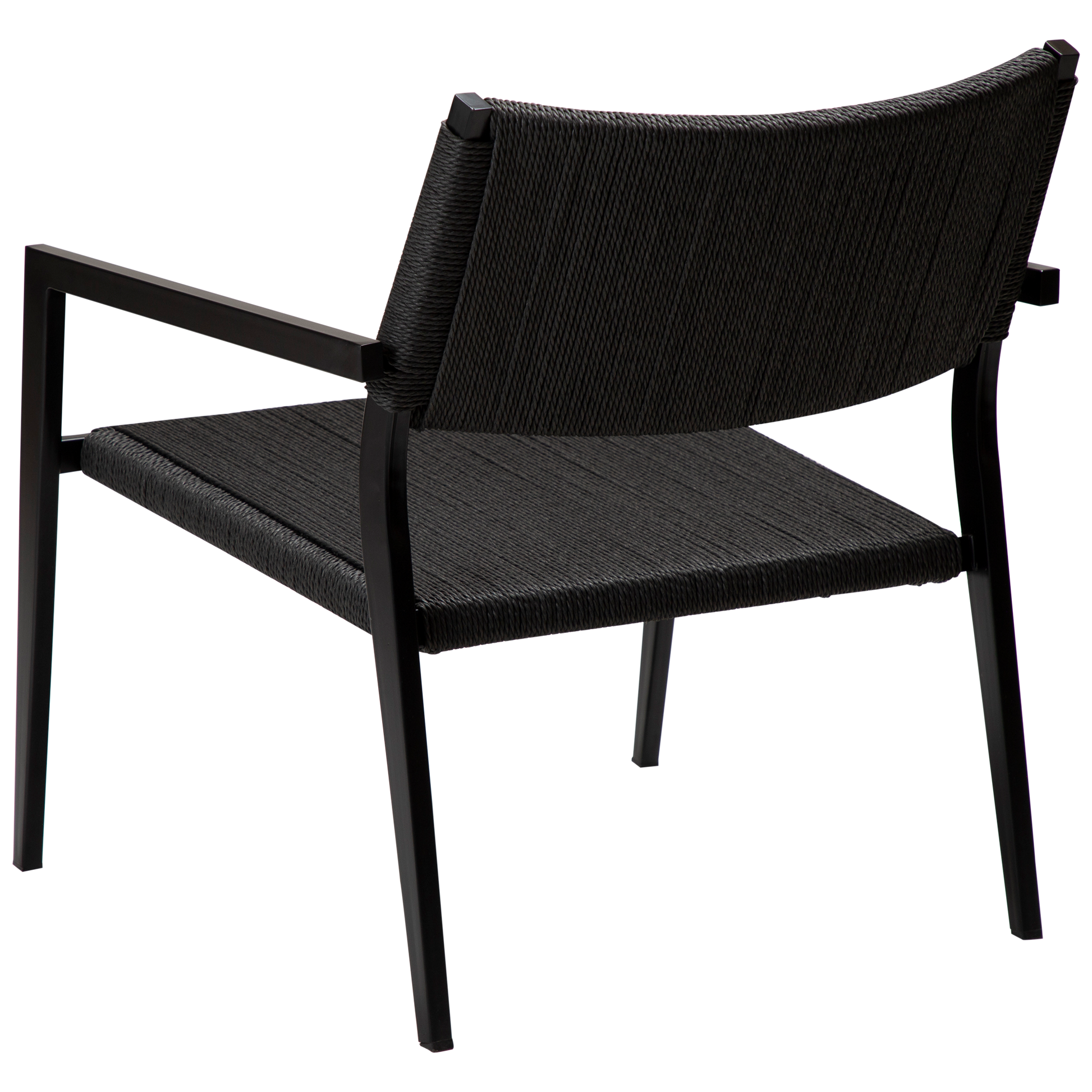 [var:Bezug=Schwarzer Papierdraht mit schwarzen Metallbeinen] LOOP Lounge-Sessel