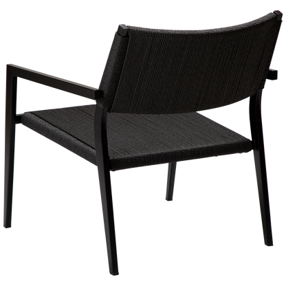 [var:Bezug=Schwarzer Papierdraht mit schwarzen Metallbeinen] LOOP Lounge-Sessel