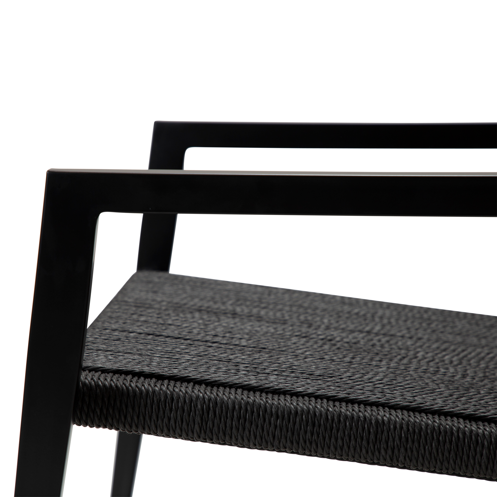 [var:Bezug=Schwarzer Papierdraht mit schwarzen Metallbeinen] LOOP Lounge-Sessel