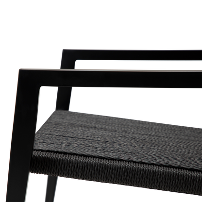 [var:Bezug=Schwarzer Papierdraht mit schwarzen Metallbeinen] LOOP Lounge-Sessel