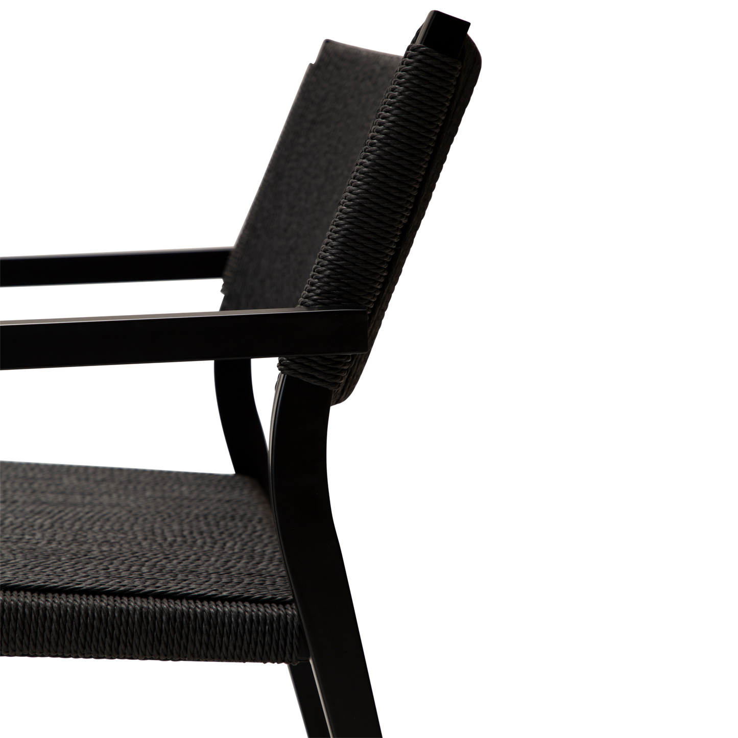 [var:Bezug=Schwarzer Papierdraht mit schwarzen Metallbeinen] LOOP Lounge-Sessel