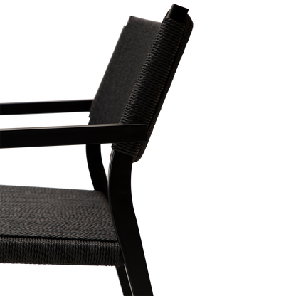 [var:Bezug=Schwarzer Papierdraht mit schwarzen Metallbeinen] LOOP Lounge-Sessel