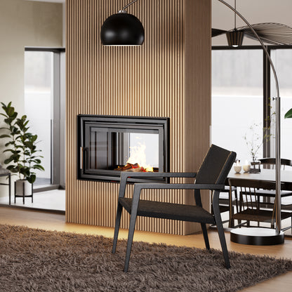 [var:Bezug=Schwarzer Papierdraht mit schwarzen Metallbeinen] LOOP Lounge-Sessel