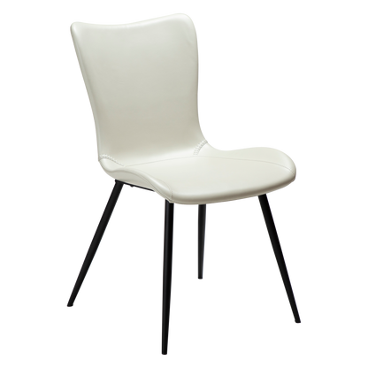 [var:Bezug=Knochenweißes Kunstleder mit schwarzen Beinen] MEDUSA Stuhl