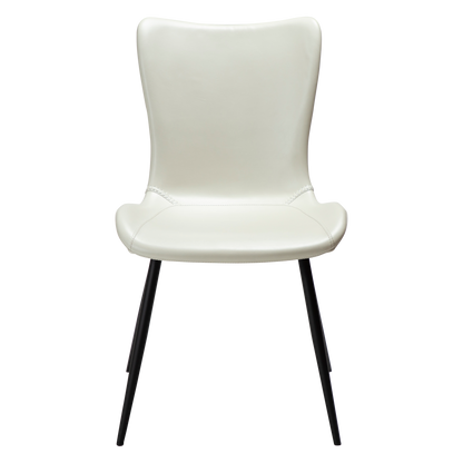 [var:Bezug=Knochenweißes Kunstleder mit schwarzen Beinen] MEDUSA Stuhl