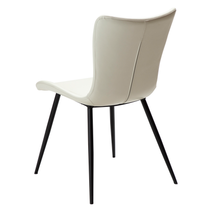 [var:Bezug=Knochenweißes Kunstleder mit schwarzen Beinen] MEDUSA Stuhl