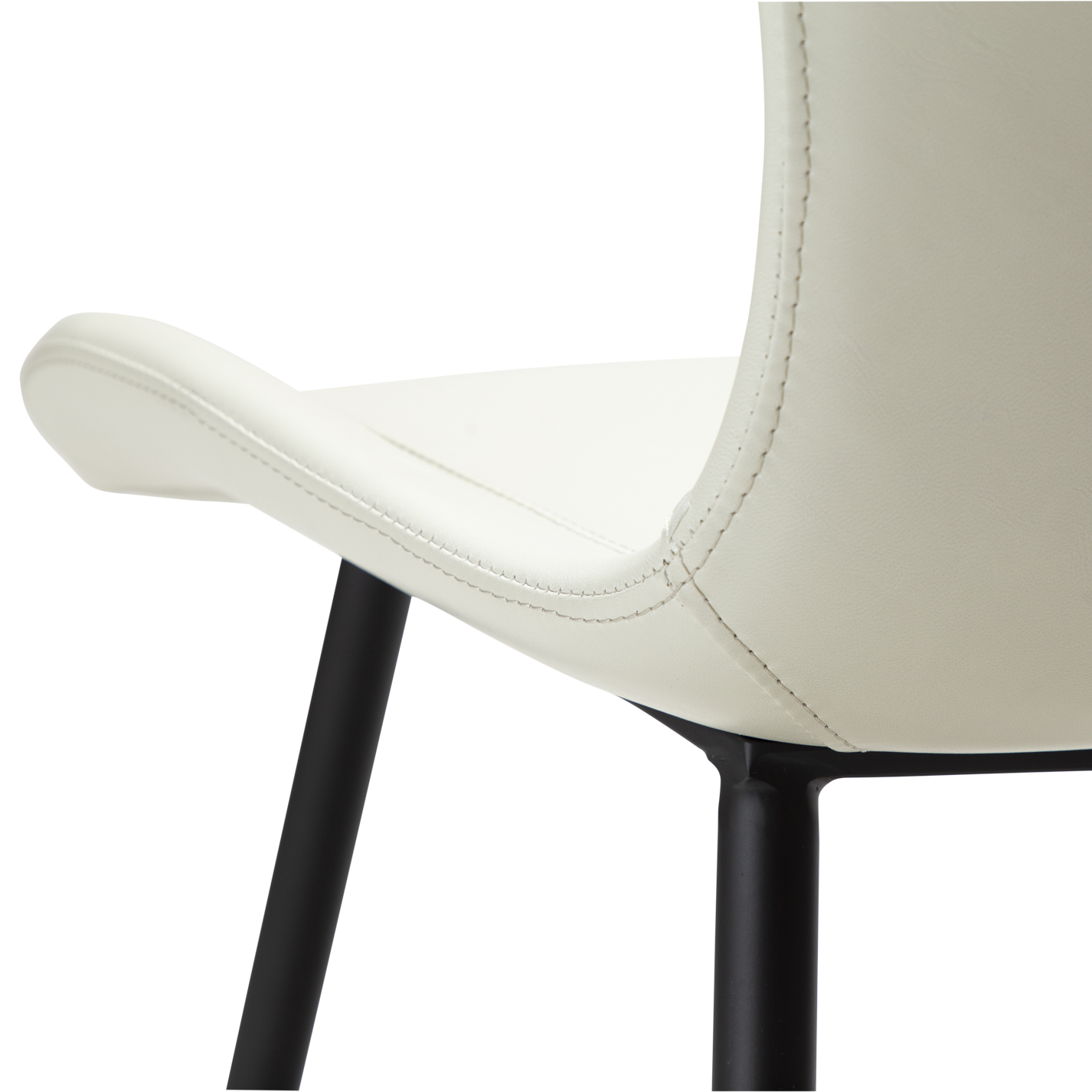 [var:Bezug=Knochenweißes Kunstleder mit schwarzen Beinen] MEDUSA Stuhl