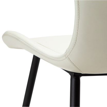 [var:Bezug=Knochenweißes Kunstleder mit schwarzen Beinen] MEDUSA Stuhl
