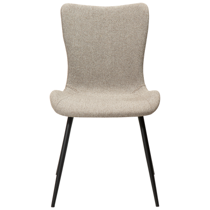 [var:Bezug=Kieselfarbener Bouclé-Stoff mit schwarzen Beinen] MEDUSA Stuhl