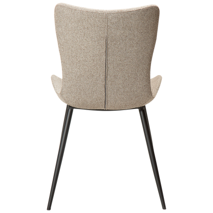 [var:Bezug=Kieselfarbener Bouclé-Stoff mit schwarzen Beinen] MEDUSA Stuhl