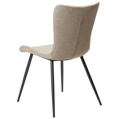 [var:Bezug=Kieselfarbener Bouclé-Stoff mit schwarzen Beinen] MEDUSA Stuhl