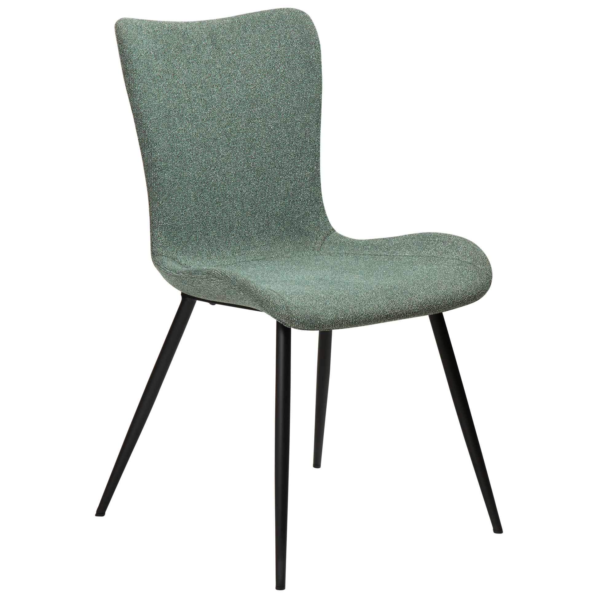 [var:Bezug=Kieselgrüner Bouclé-Stoff mit schwarzen Beinen] MEDUSA Stuhl