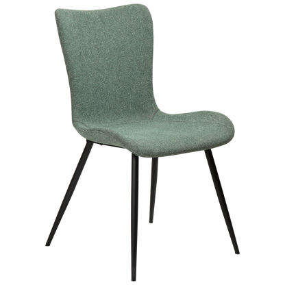 [var:Bezug=Kieselgrüner Bouclé-Stoff mit schwarzen Beinen] MEDUSA Stuhl