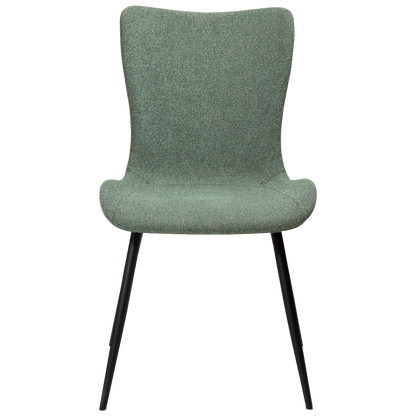 [var:Bezug=Kieselgrüner Bouclé-Stoff mit schwarzen Beinen] MEDUSA Stuhl