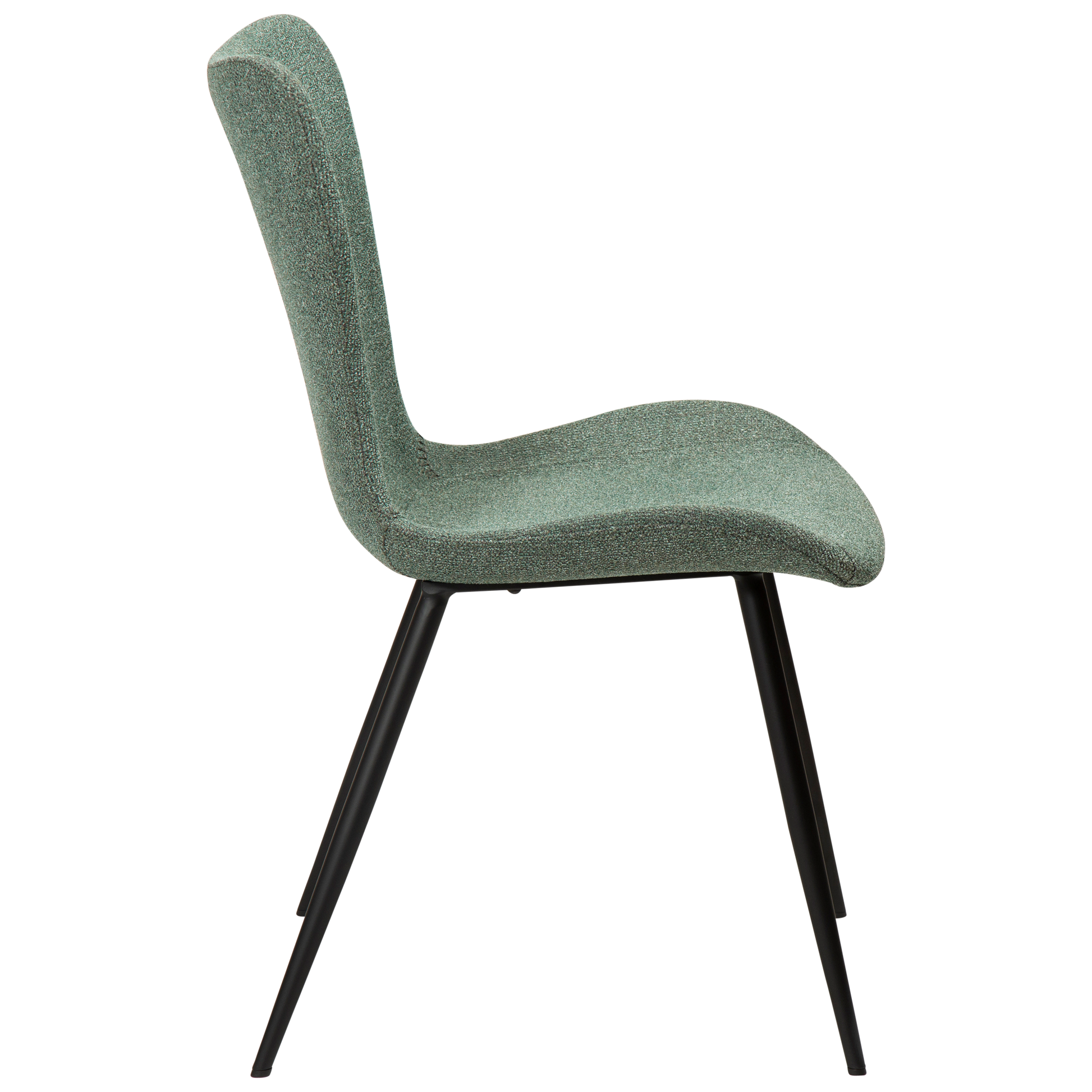 [var:Bezug=Kieselgrüner Bouclé-Stoff mit schwarzen Beinen] MEDUSA Stuhl