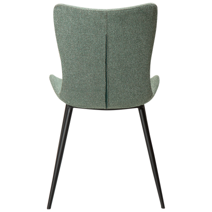 [var:Bezug=Kieselgrüner Bouclé-Stoff mit schwarzen Beinen] MEDUSA Stuhl