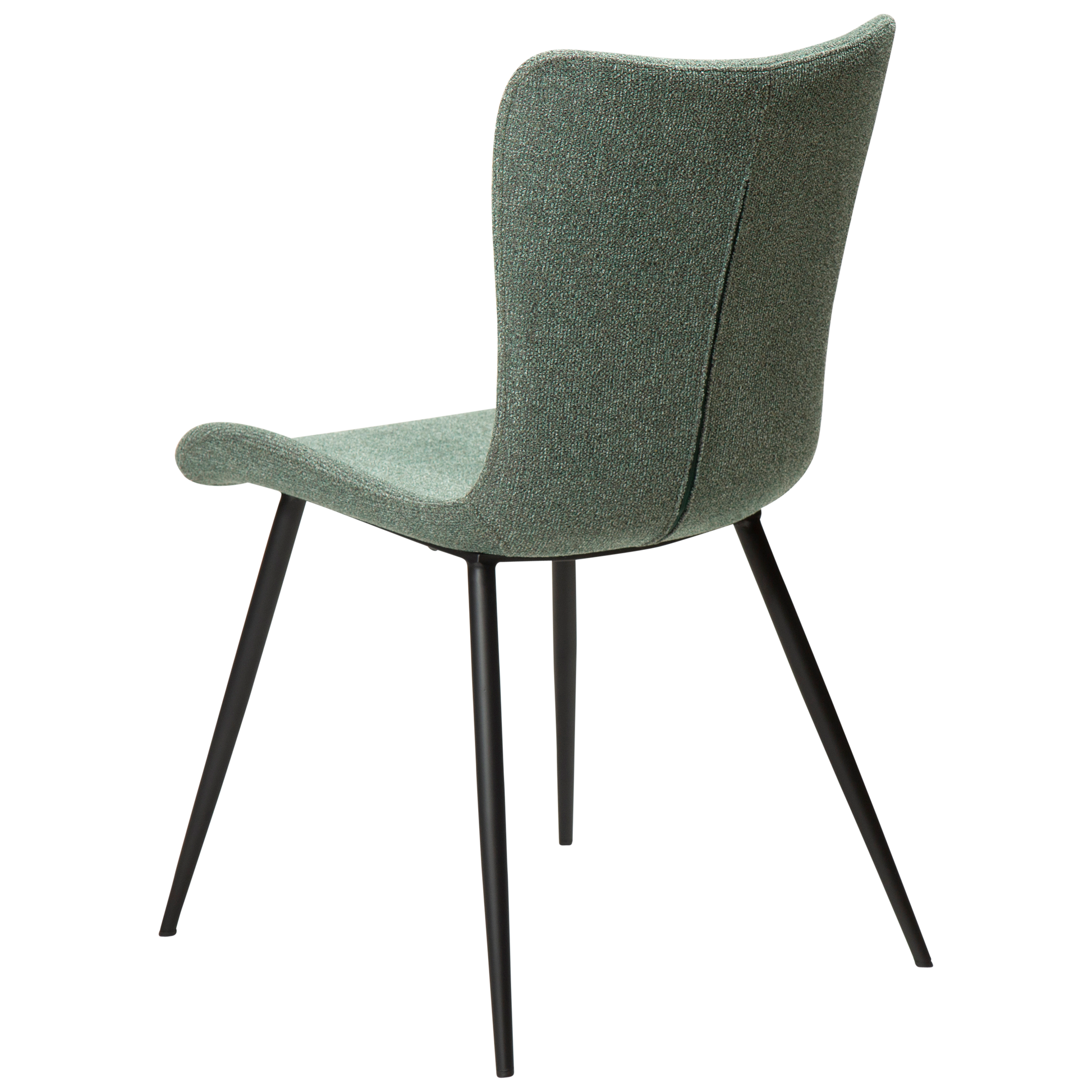 [var:Bezug=Kieselgrüner Bouclé-Stoff mit schwarzen Beinen] MEDUSA Stuhl