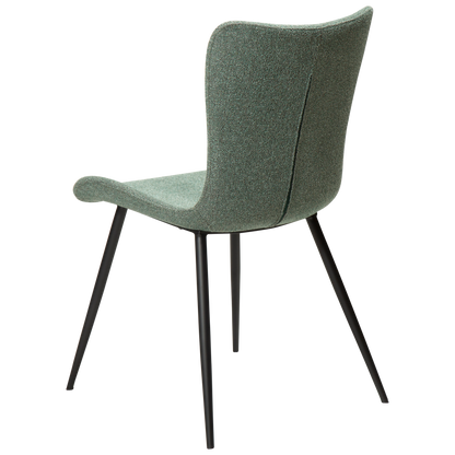[var:Bezug=Kieselgrüner Bouclé-Stoff mit schwarzen Beinen] MEDUSA Stuhl
