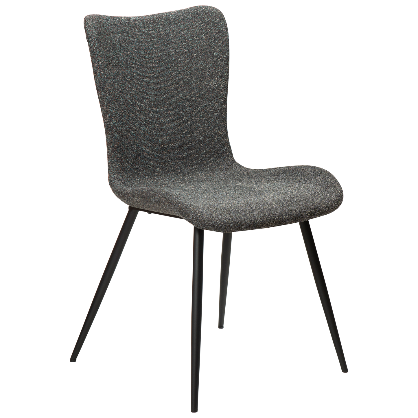 [var:Bezug=Kieselgrauer Bouclé-Stoff mit schwarzen Beinen] MEDUSA Stuhl