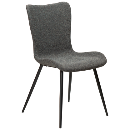 [var:Bezug=Kieselgrauer Bouclé-Stoff mit schwarzen Beinen] MEDUSA Stuhl