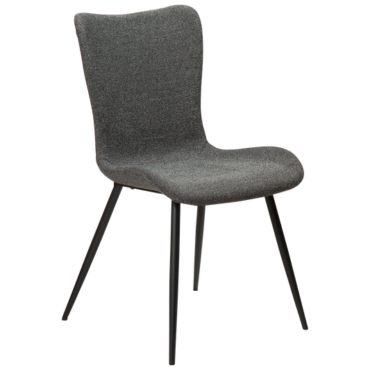 [var:Bezug=Kieselgrauer Bouclé-Stoff mit schwarzen Beinen] MEDUSA Stuhl