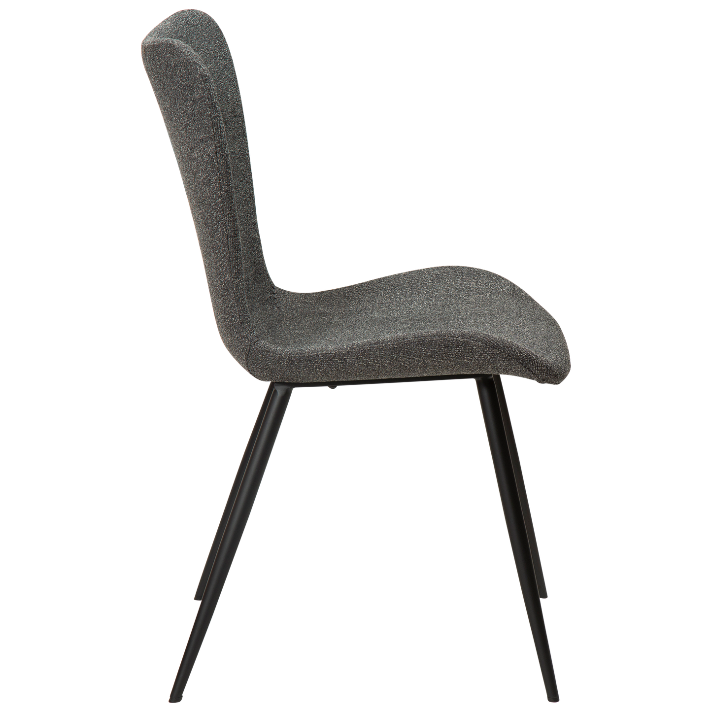 [var:Bezug=Kieselgrauer Bouclé-Stoff mit schwarzen Beinen] MEDUSA Stuhl