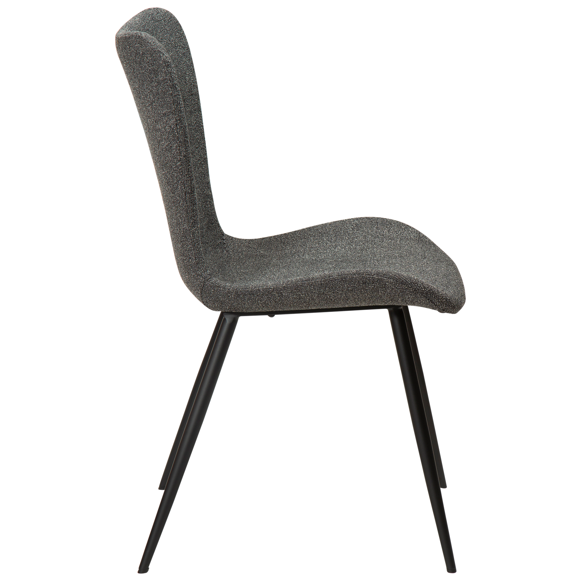 [var:Bezug=Kieselgrauer Bouclé-Stoff mit schwarzen Beinen] MEDUSA Stuhl
