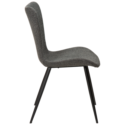 [var:Bezug=Kieselgrauer Bouclé-Stoff mit schwarzen Beinen] MEDUSA Stuhl