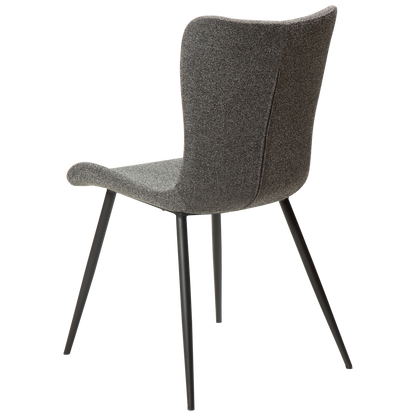 [var:Bezug=Kieselgrauer Bouclé-Stoff mit schwarzen Beinen] MEDUSA Stuhl