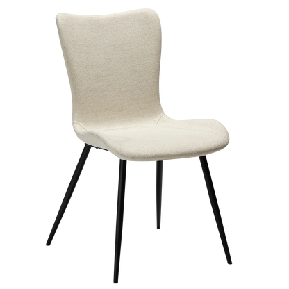 [var:Bezug=Einfach beiger Bouclé-Stoff mit schwarzen Beinen] MEDUSA Stuhl