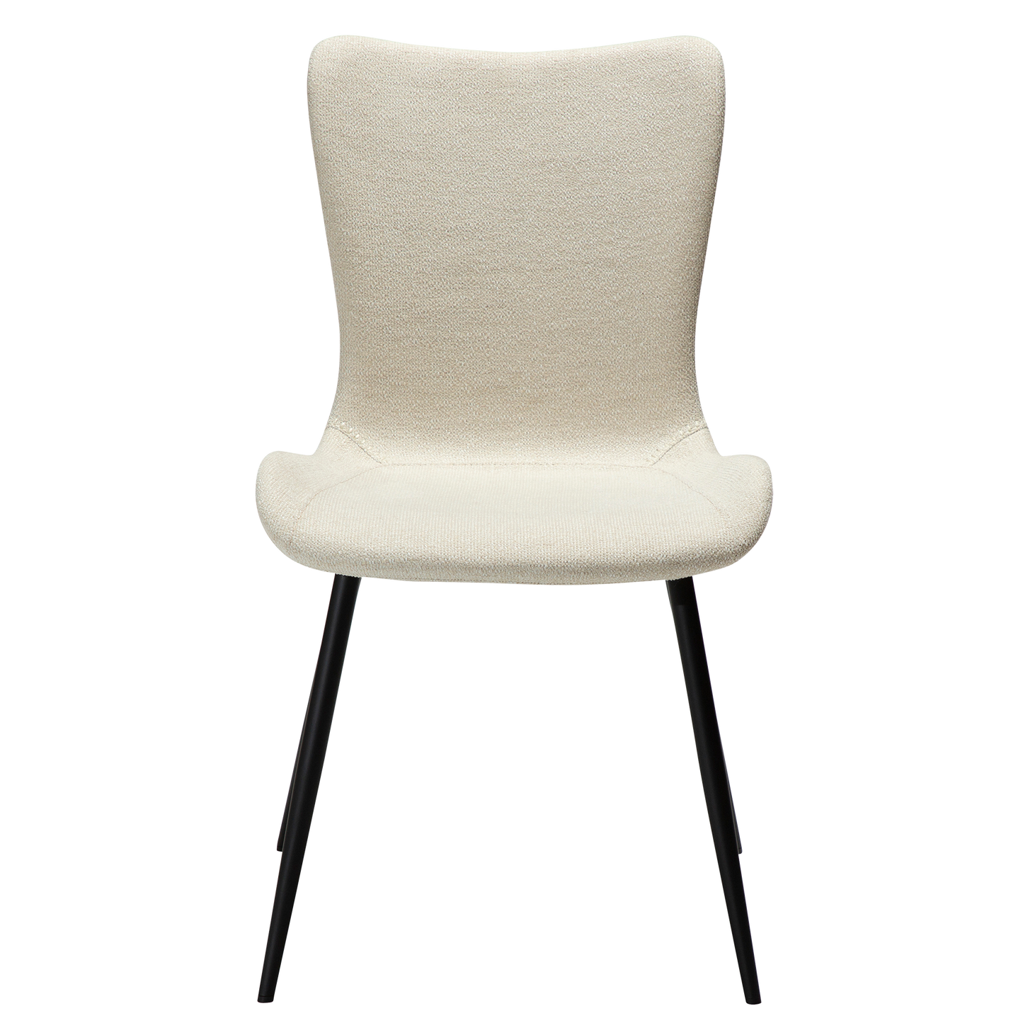 [var:Bezug=Einfach beiger Bouclé-Stoff mit schwarzen Beinen] MEDUSA Stuhl